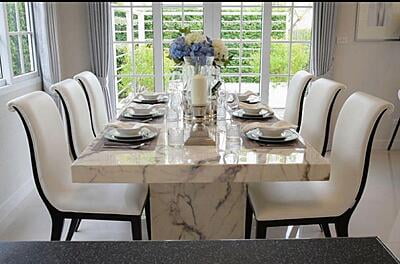 People's Art Dining Table and Comfortable Chairs in Vintage style with elegant table setting
