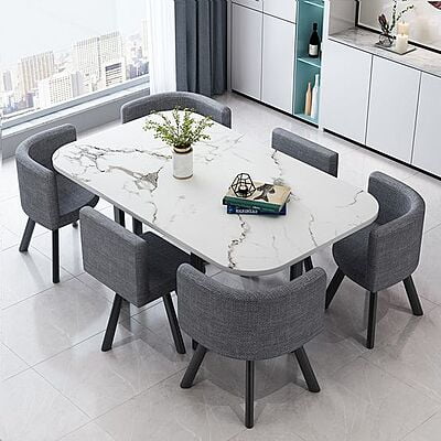 Jayemyer Dining Table and Chairs Set of 7