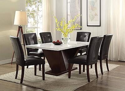 CONTEMPORARY DINING TABLE WITH MARBLE TOP