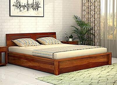 Solid sheesham wood king size bed with side table PABSS115